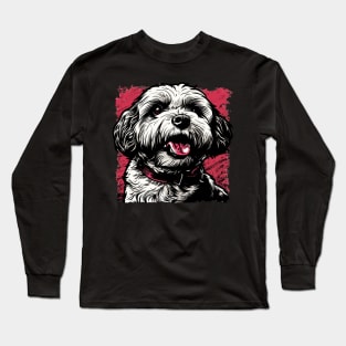 Retro Art Maltipoo Dog Lover Long Sleeve T-Shirt